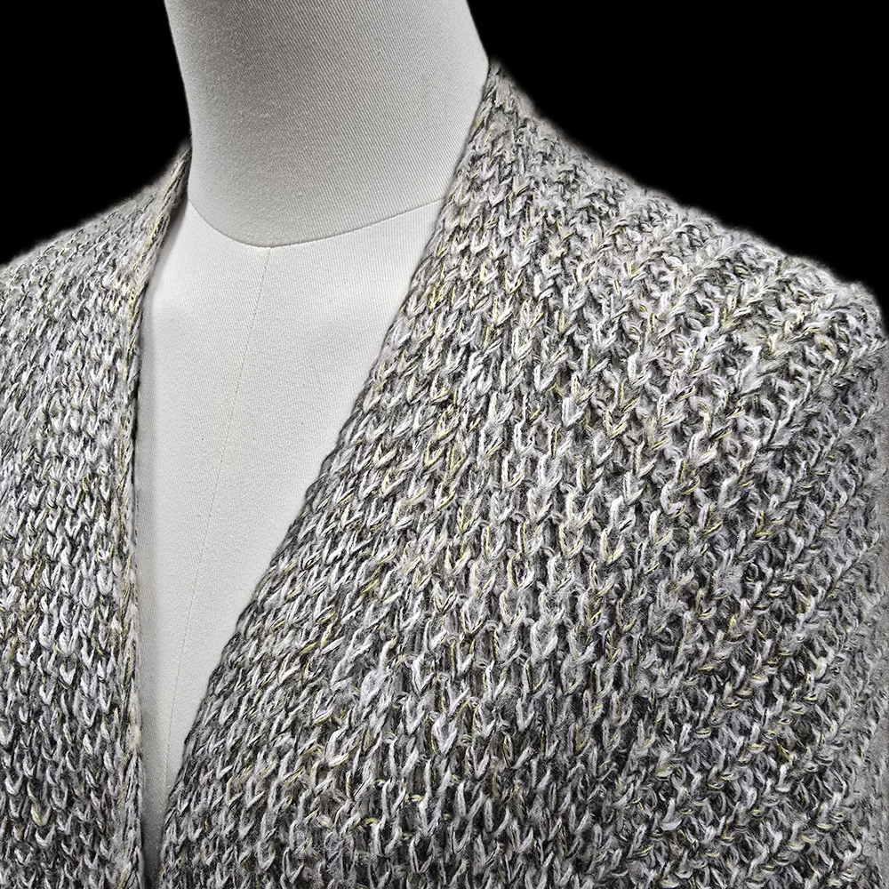 Universal Thread Open-Front Marled Gray Knit Card… - image 2